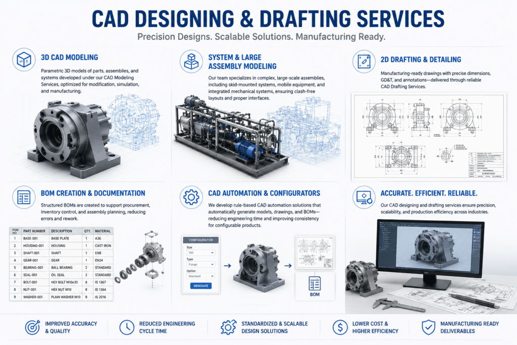 CAD Design, Drafting & Automation Services for Manufacturing